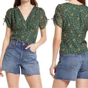 Madewell Silk Evie Tie-Sleeve Top size 2